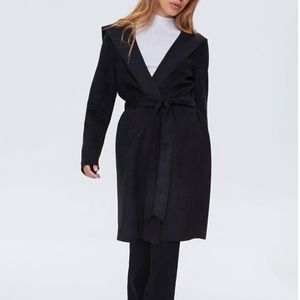 NWT Forever 21 Faux Suede Hooded Duster Jacket